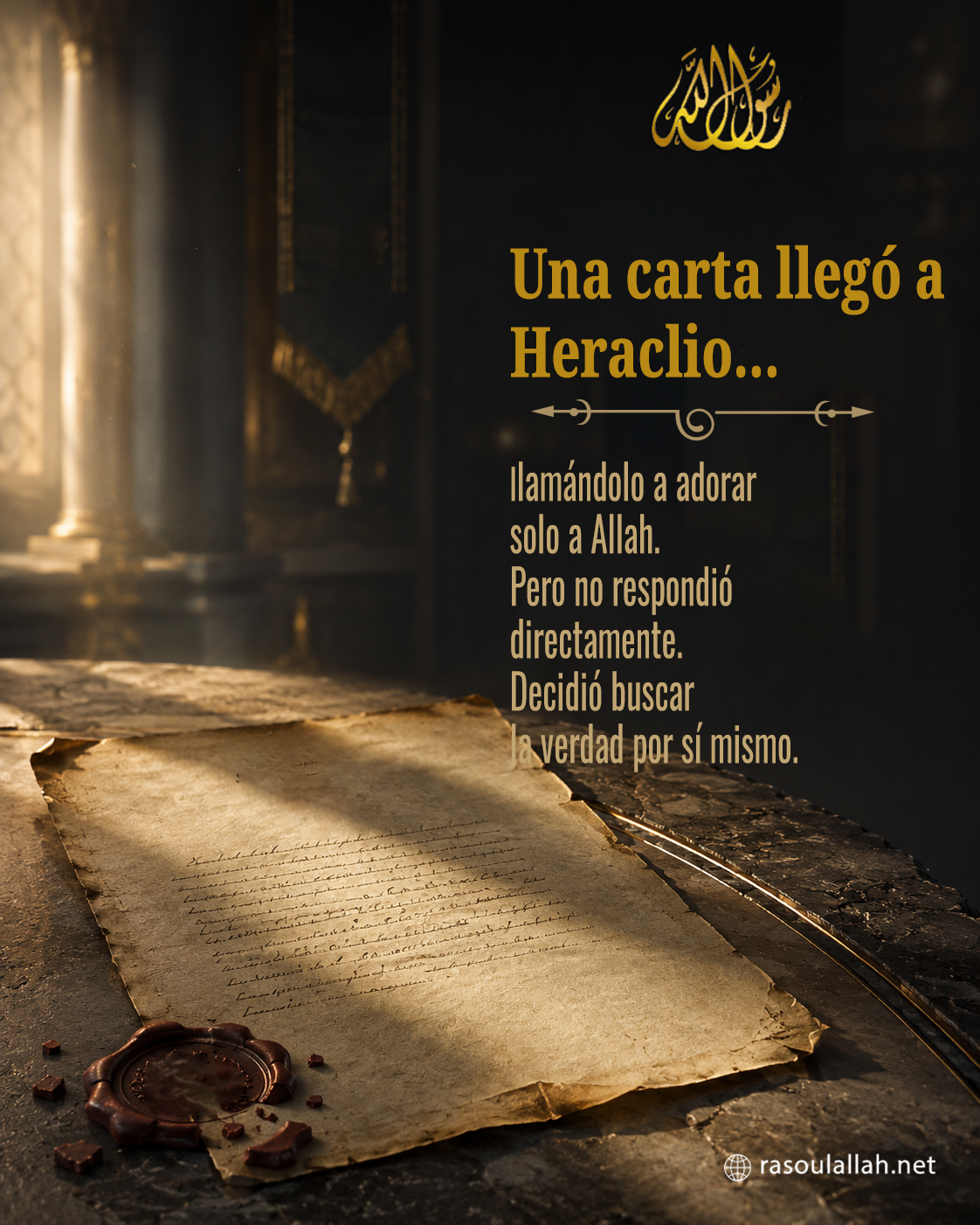 photo_ Una carta llegó a Heraclio... llamándolo a adorar solo a Allah. Pero no respondió directamente. Decidió buscar la verdad por sí mismo.